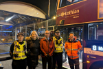 Sue Webber MSP with Police Scotland officers and Lothian Buses staff