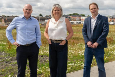 Sue Webber with Stewart Carlie, director of Winchburgh Developments